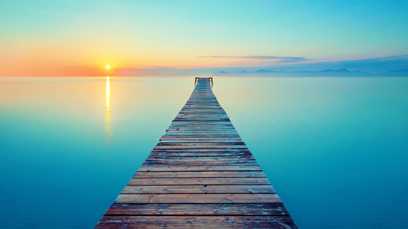 Sunset on Calm Ocean